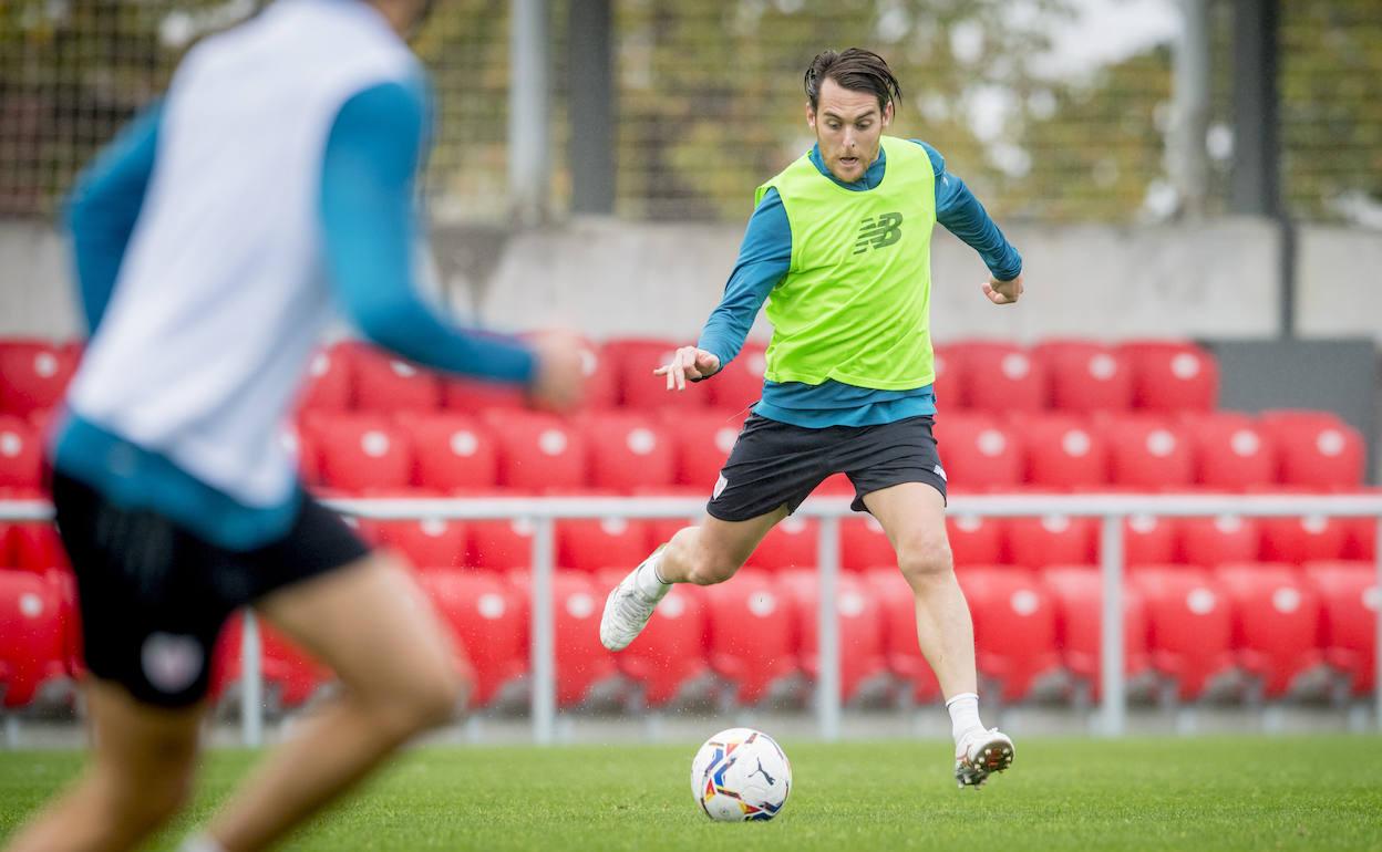 Ibai en un entrenamiento de hace unos días en Lezama.