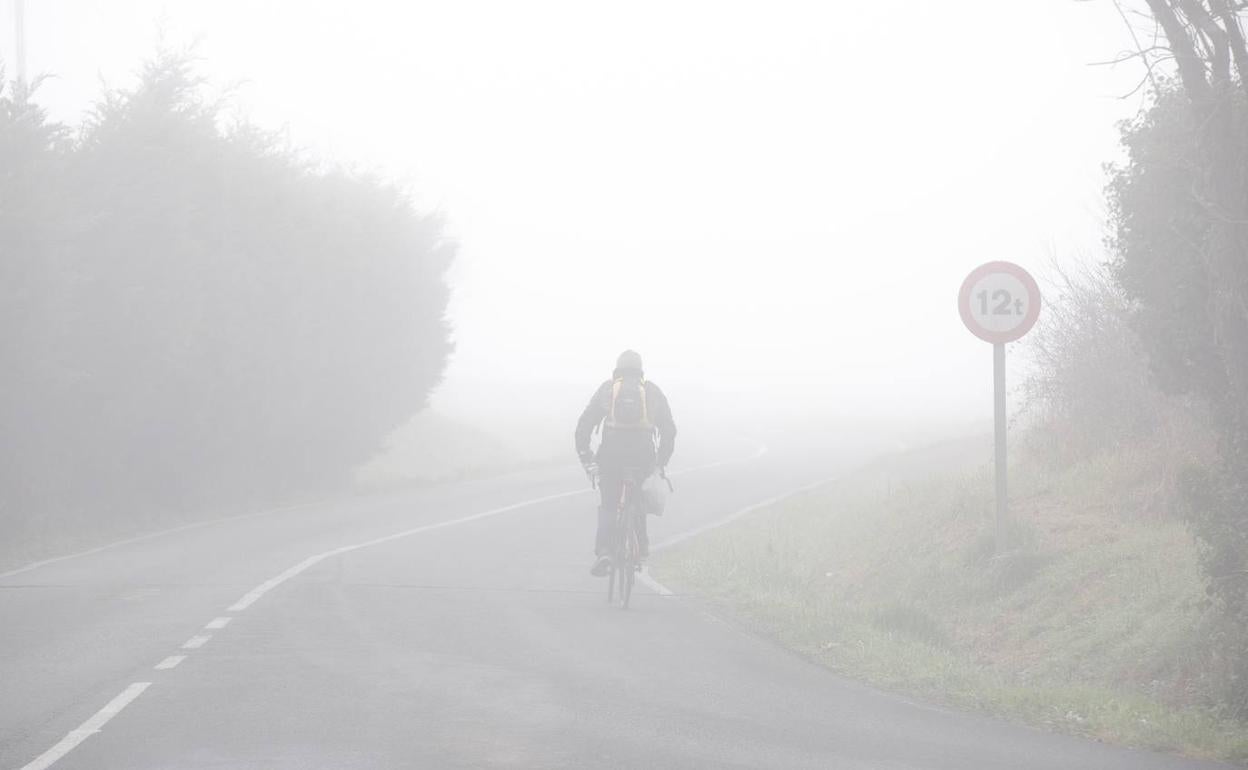 La intensa niebla ha cubierto Vitoria en los últimos días. 
