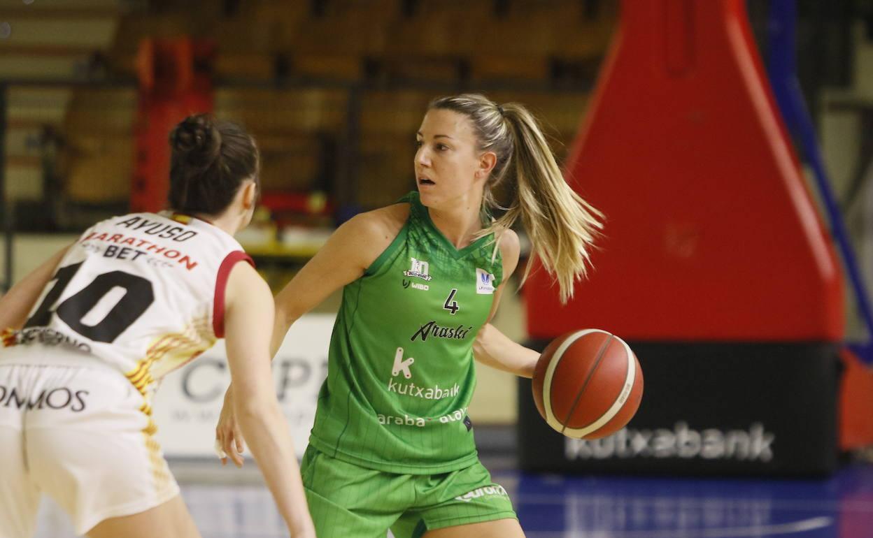 Izaskun García, en el choque anterior ante el Zaragoza. 