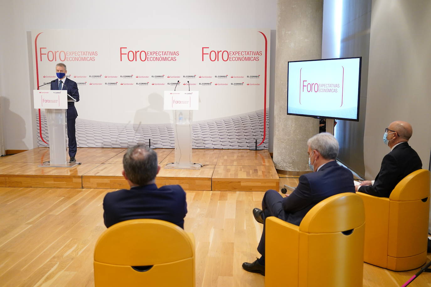 El lehendakari Iñigo Urkullu, durante su intervención.