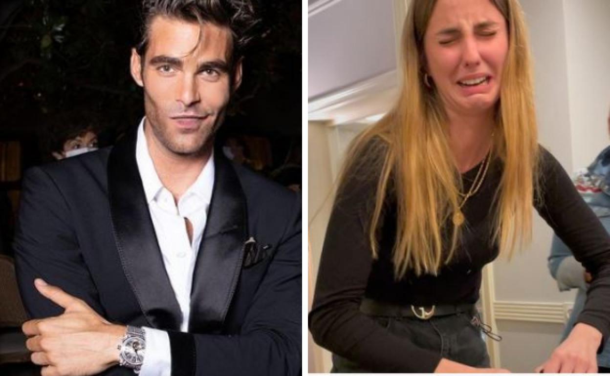 Jon Kortajarena y su hermana Lucía tras abrir el regalo de Navidad que le ha hecho su hermano.