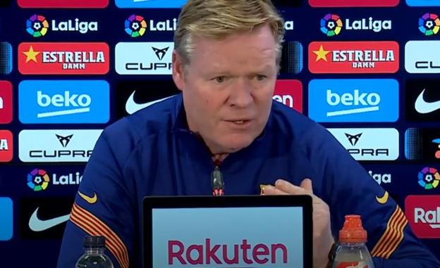 Ronald Koeman, entrenador del Barça, en conferencia de prensa. 