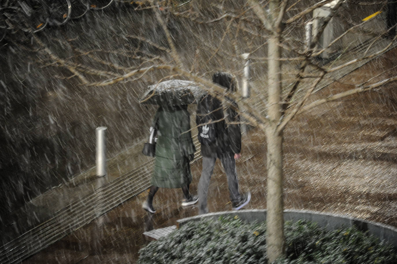 La nieve hizo acto de presencia a última hora del viernes.