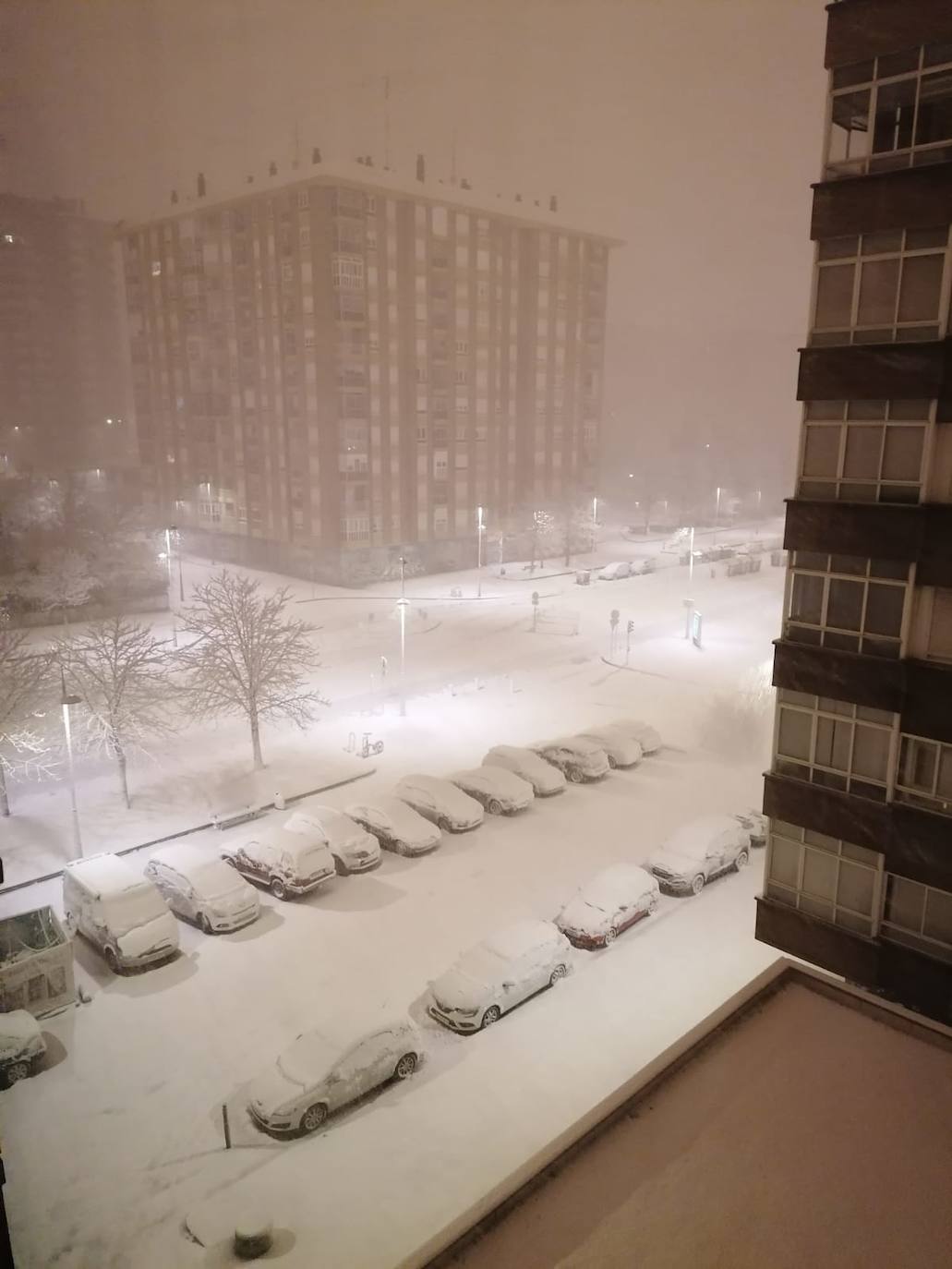 Nieve en las calles de Santa Lucía.