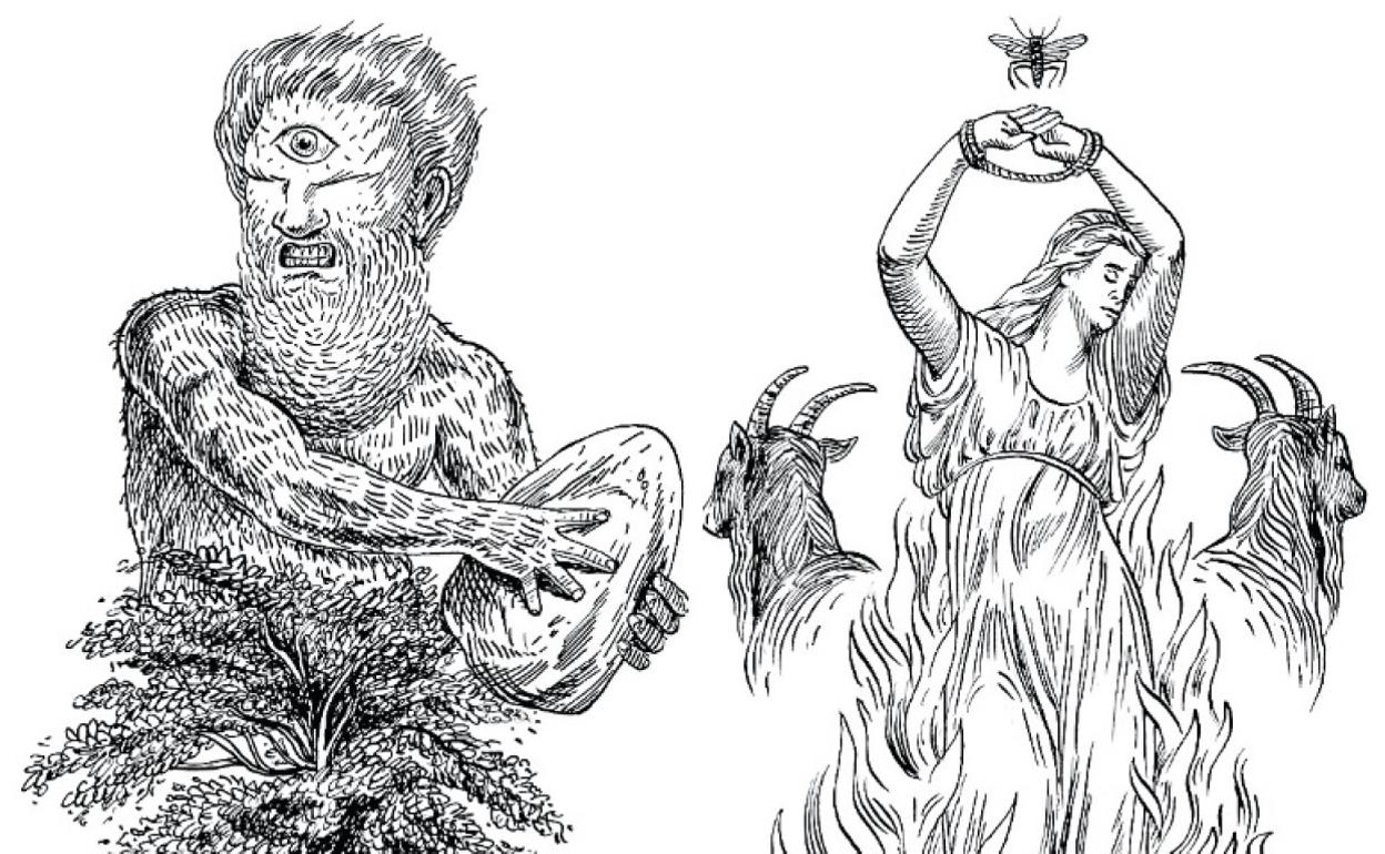 Dos criaturas dibujadas por Pablo Gallo, autor del libro.