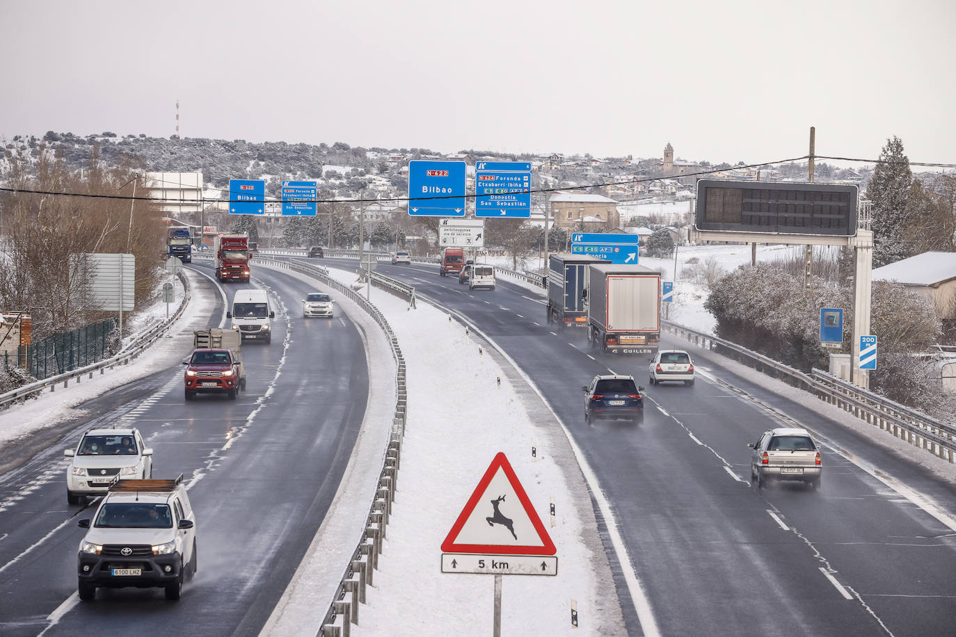 Fotos: La nieve vuelve a cubrir de blanco Álava