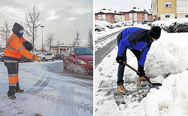 Los operarios aplicaron sal ante el riesgo de que se formaran placas de hielo.