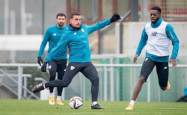 Entrenamiento del Athletic el sábado por la mañana para preparar el siguiente chcoque ante el Madrid..