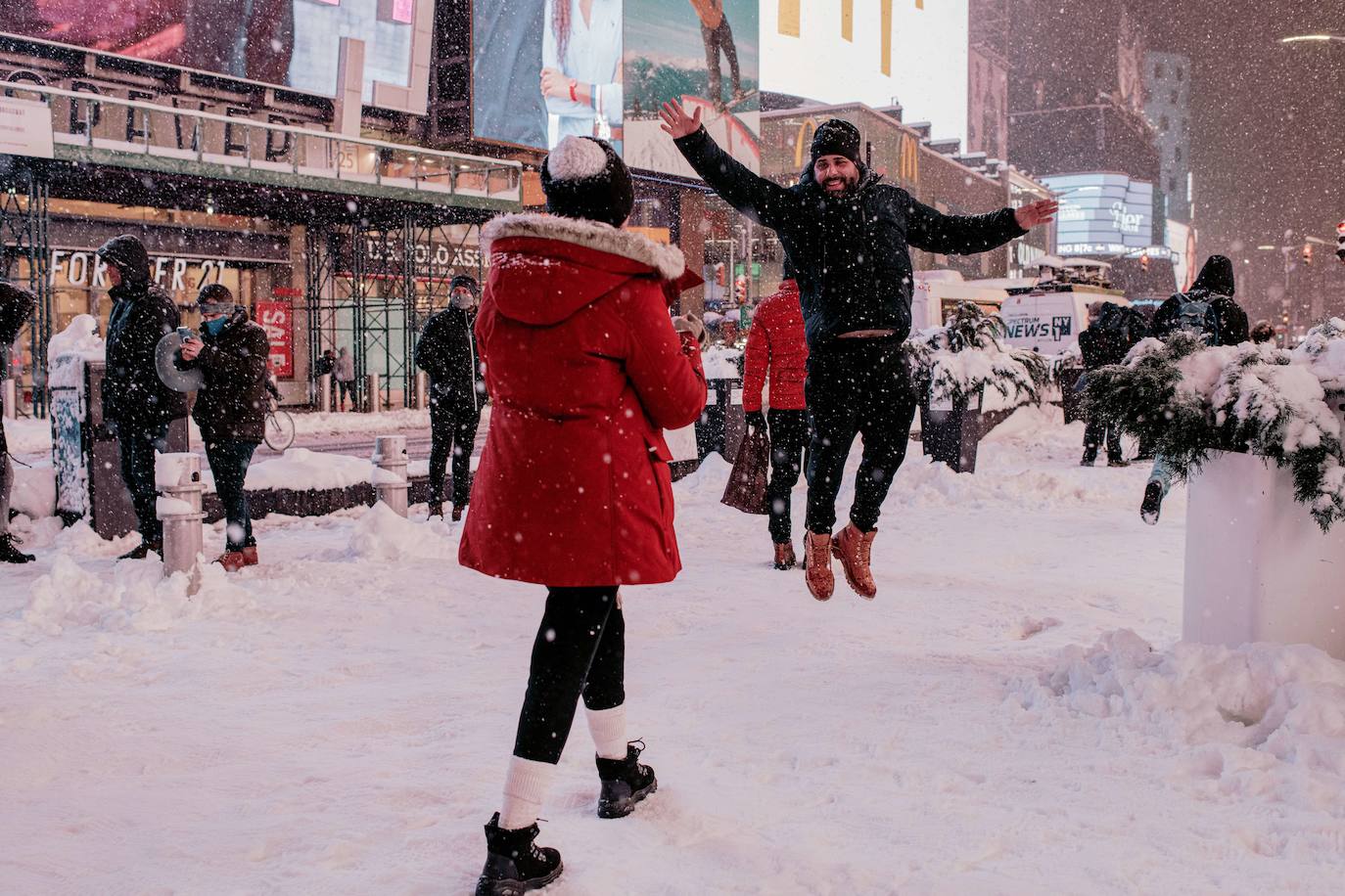 Fotos: La primera gran nevada del año en Nueva York