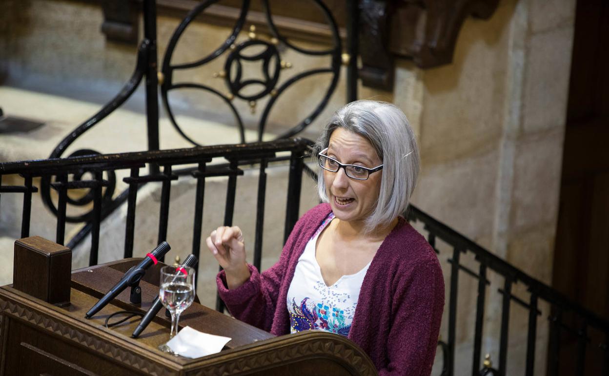 Eneritz de Madariaga, en una intervención en Gernika. 