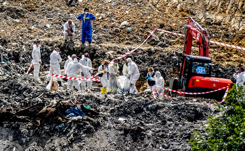Hallazgo. Los equipos de búsqueda localizaron el pasado 16 de agosto en el sector B1 del vertedero los restos de Alberto Sololuze.