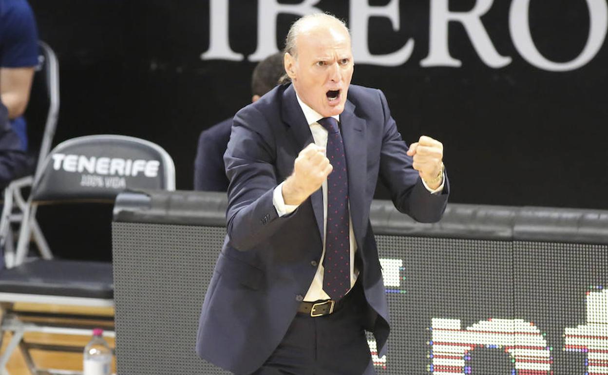 Dusko, durante el partido de Tenerife. 