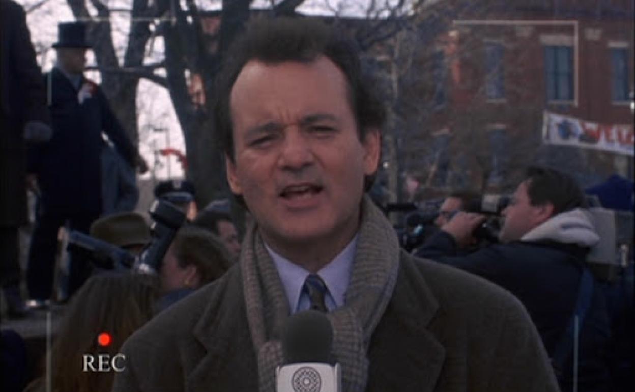 'Groundhog Day' pelikularen irudi bat.