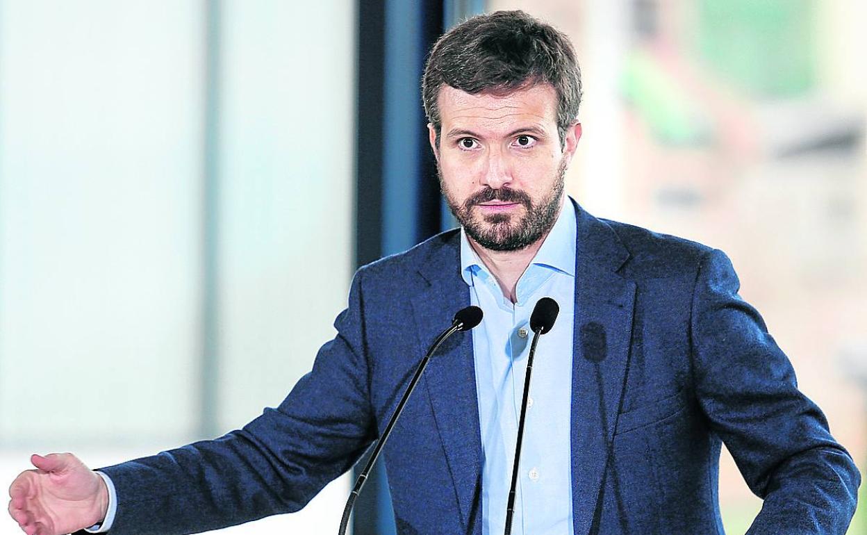 Pablo Casado, durante un acto electoral de las elecciones catalanas. 