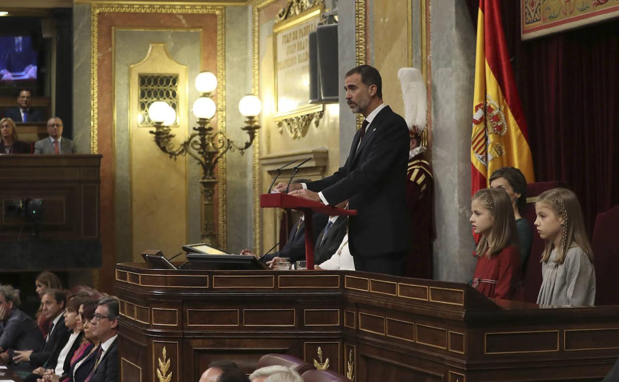 El Rey en su última intervención en el Congreso. 