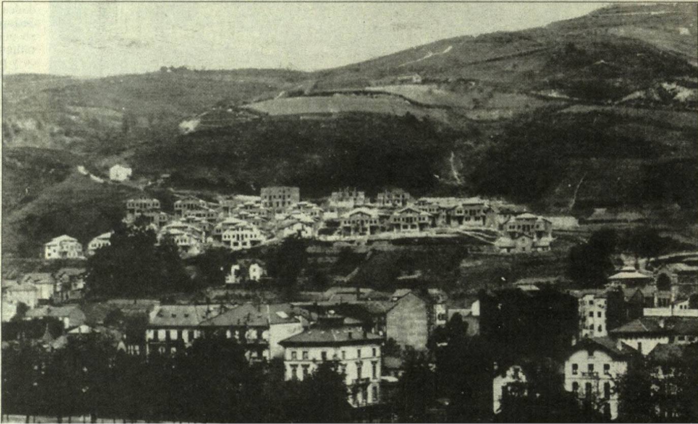 Vista de las viviendas inglesas en la ladera de Artxanda en 1935.