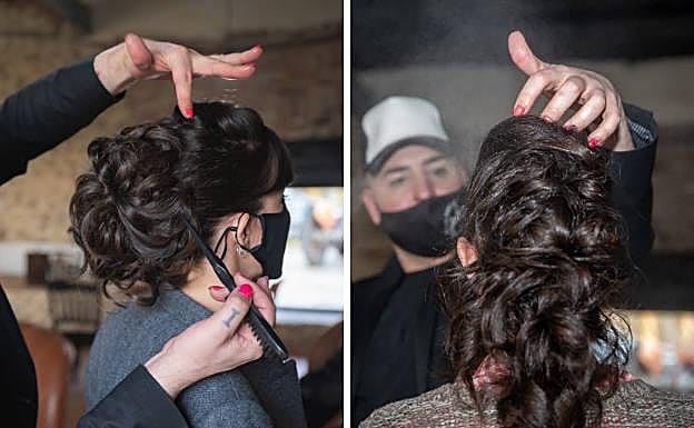 Los peinados de Marina Parés y Elena Maeso.