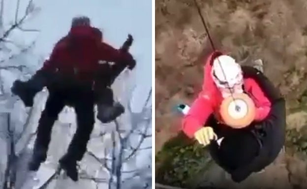 Rescatan en helicóptero a un montañero accidentado en el Gorbea