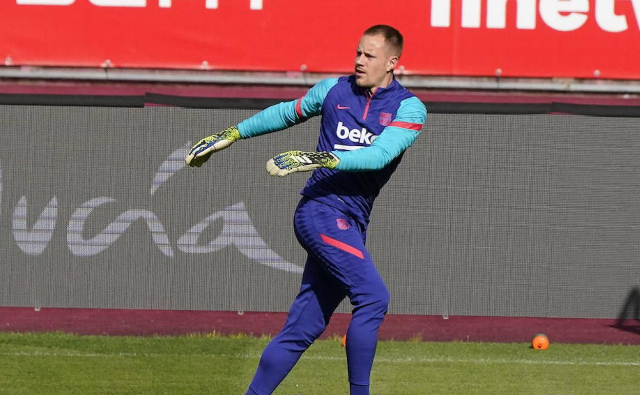 Ter Stegen en el último entrenamiento antes de la final.