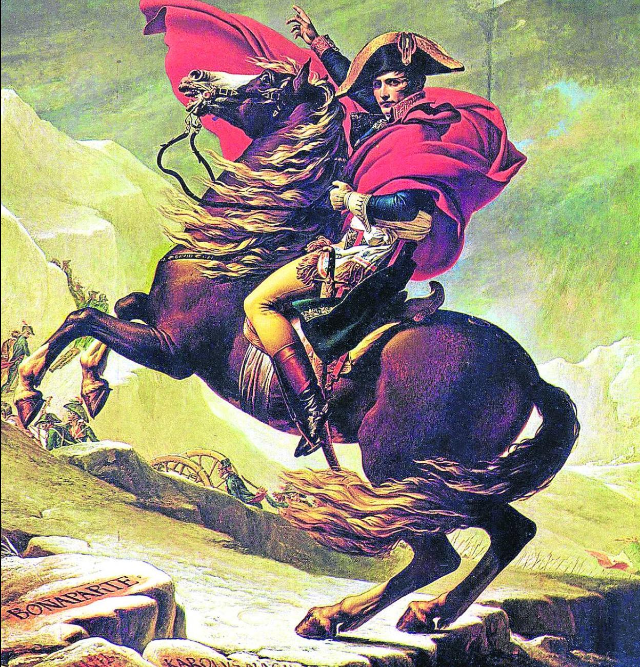 'Napoleón cruzando los Alpes' de Jacques Louis David. 
