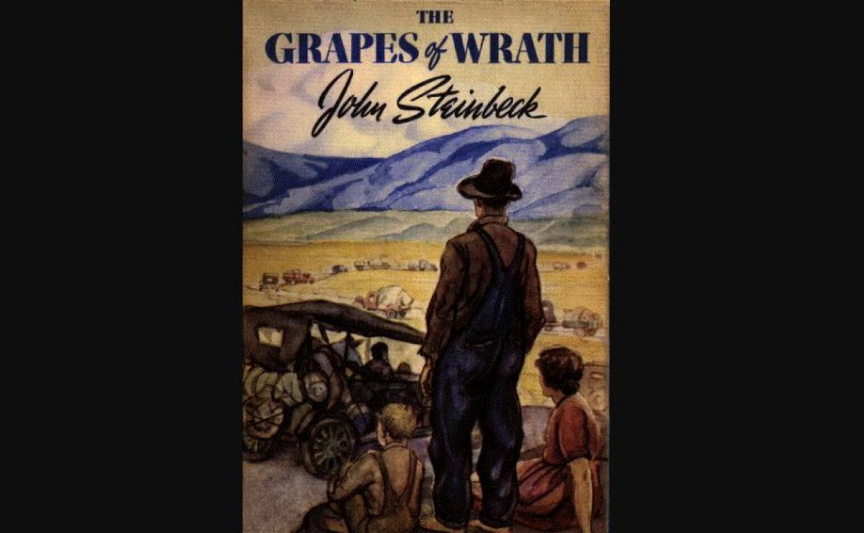 'The Grapes of Wrath' (Haserrearen mahatsak) eleberriaren azala