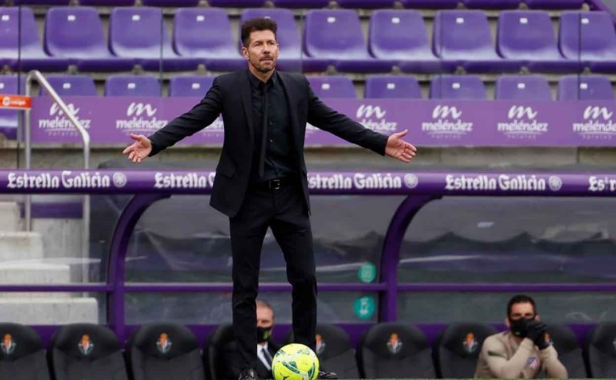 Diego Pablo Simeone, en el estadio José Zorrilla. 