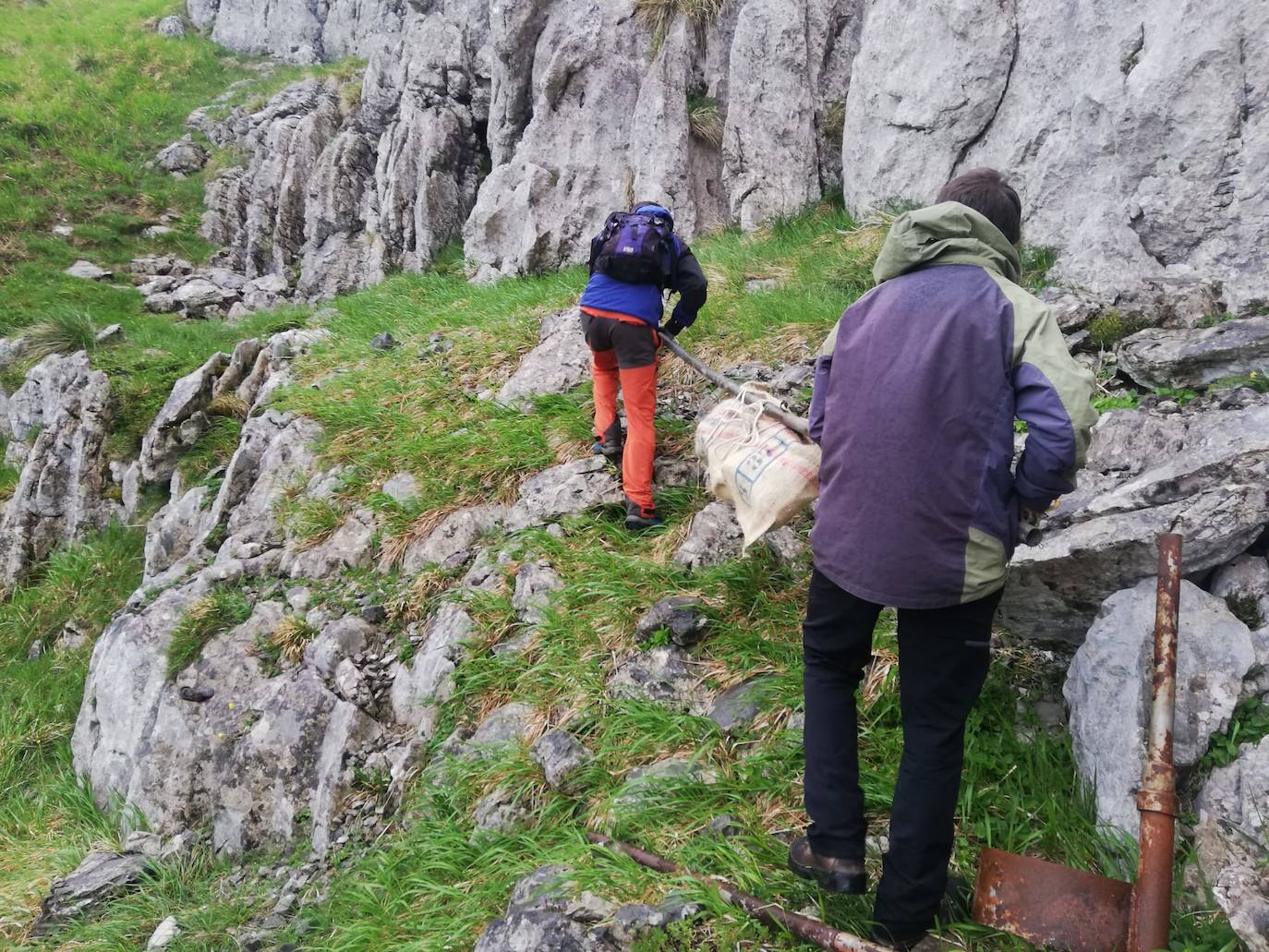 Un momento del rescate.