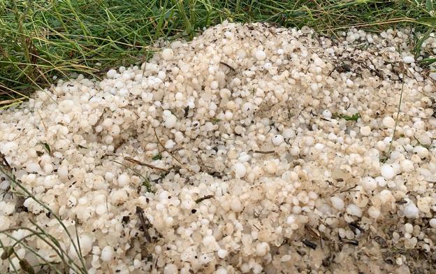 Galería. Granizo acumulado en una finca de Rioja Alavesa.