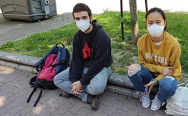 Aritz Ruiz y Kenare Campos, en el receso.