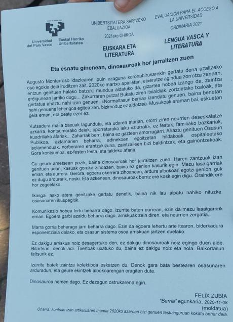 Imagen - Examen de euskera.