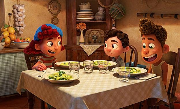 Luca, Alberto y Giulia, los pequeños protagonistas de 'Luca'.