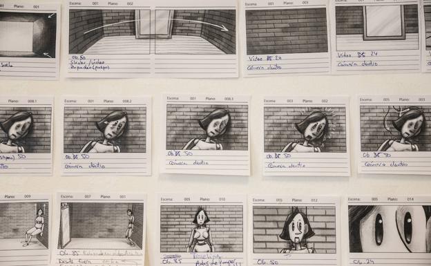 Parte del storyboard de 'Txotxongilo'.