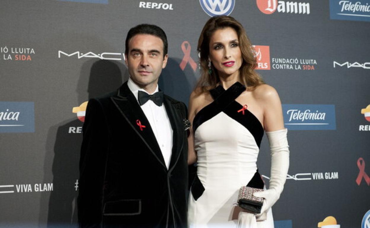 Paloma Cuevas junto con Enrique Ponce, en febrero del año pasado. 