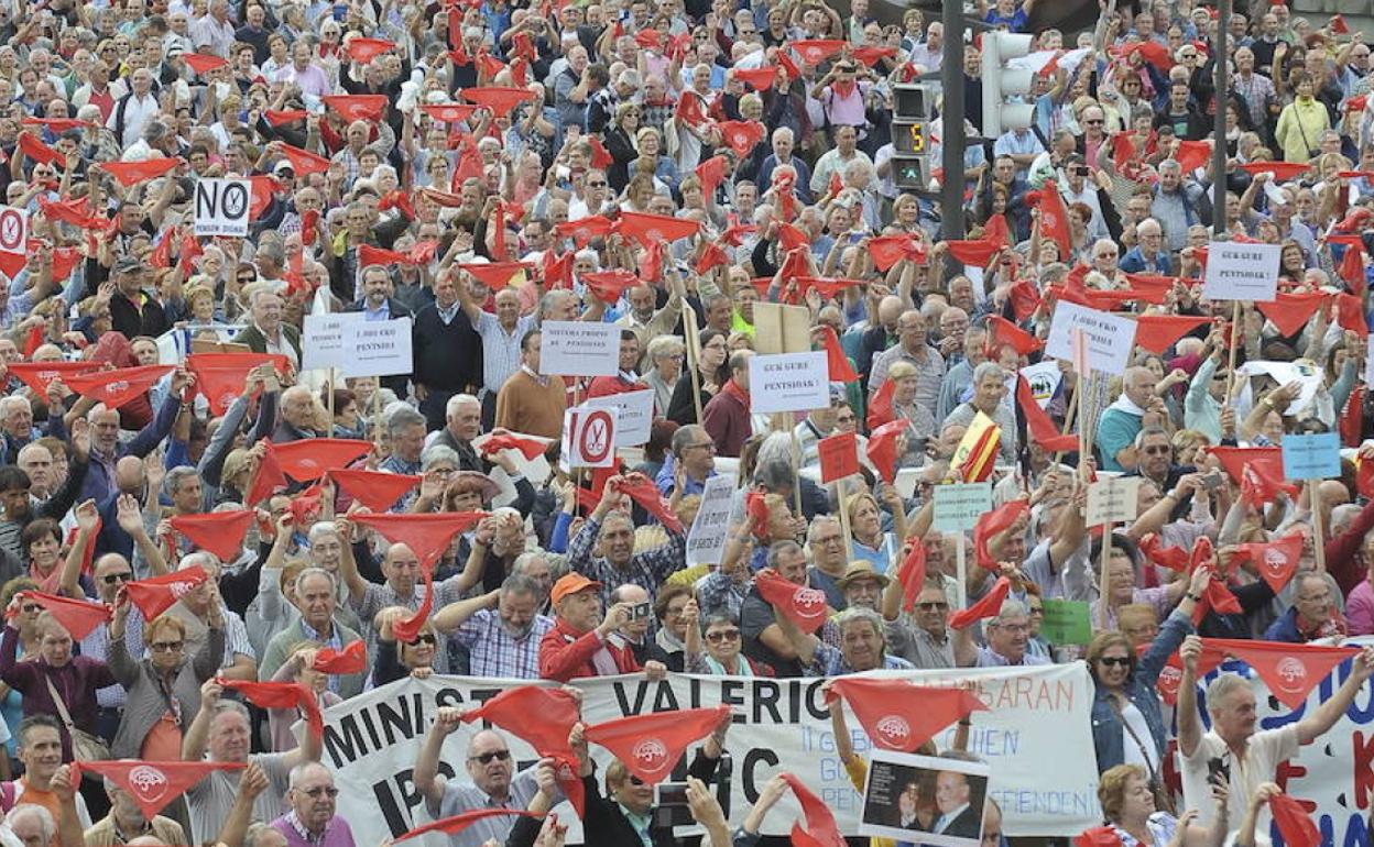 Manifestación de pensionistas en Bilbao. 