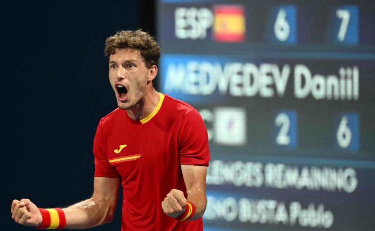 Pablo Carreño celebra su victoria. 