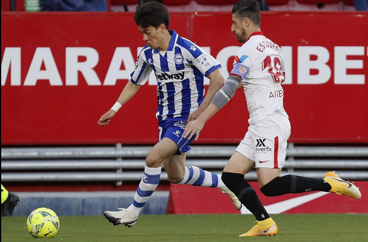 Pellistri, en el partido contra el Sevilla. 