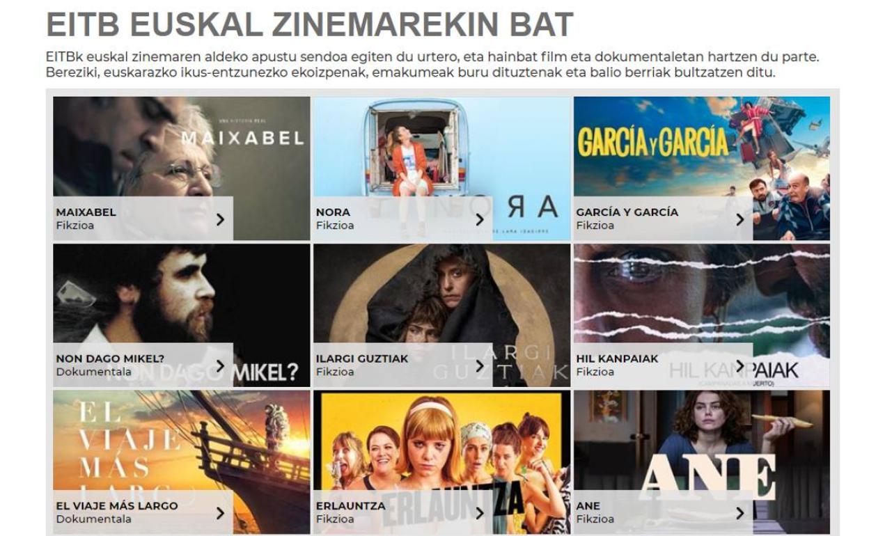 EITBren parte-hartzea duten filmak, webgune berri batean bilduta