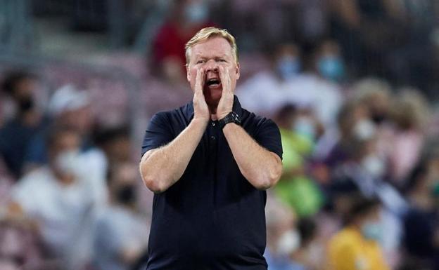 Ronald Koeman, durante el partido ante la Real Sociedad. 