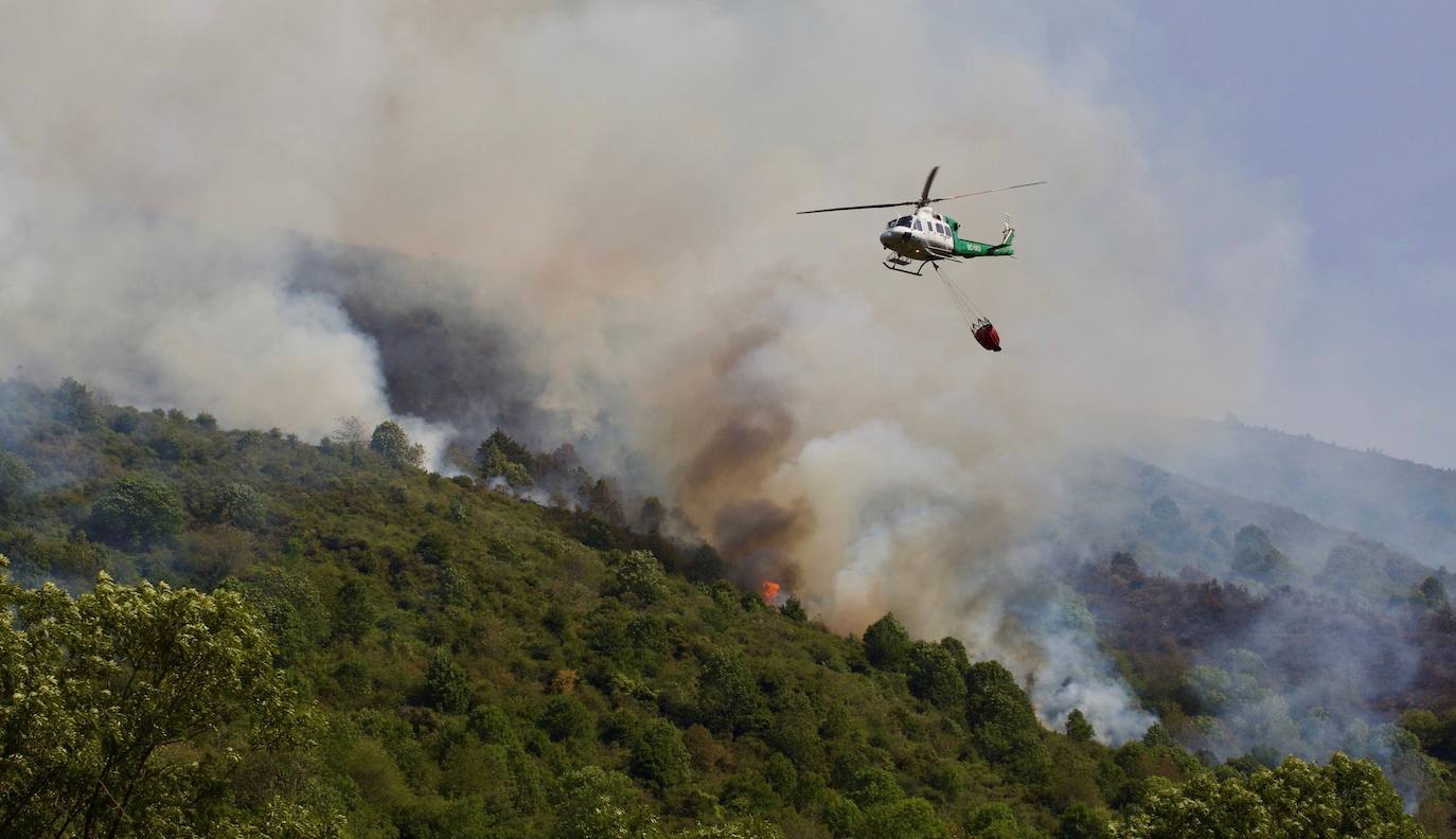 Fotos: Incendio forestal en Ezcaray, en imágenes