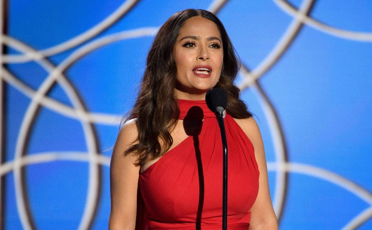 Salma Hayek, 2021eko otsailean Los Angelesen ospatutako Urrezko Globoetan 