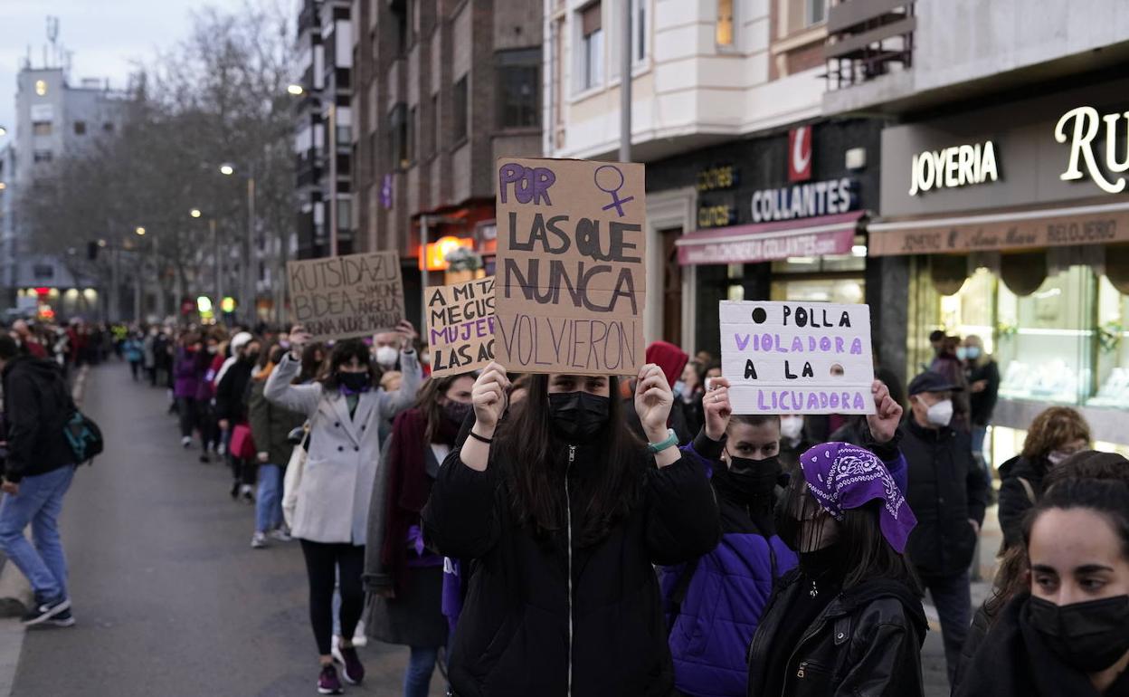 Marcha en el último 8M por las calles de Vitoria. 