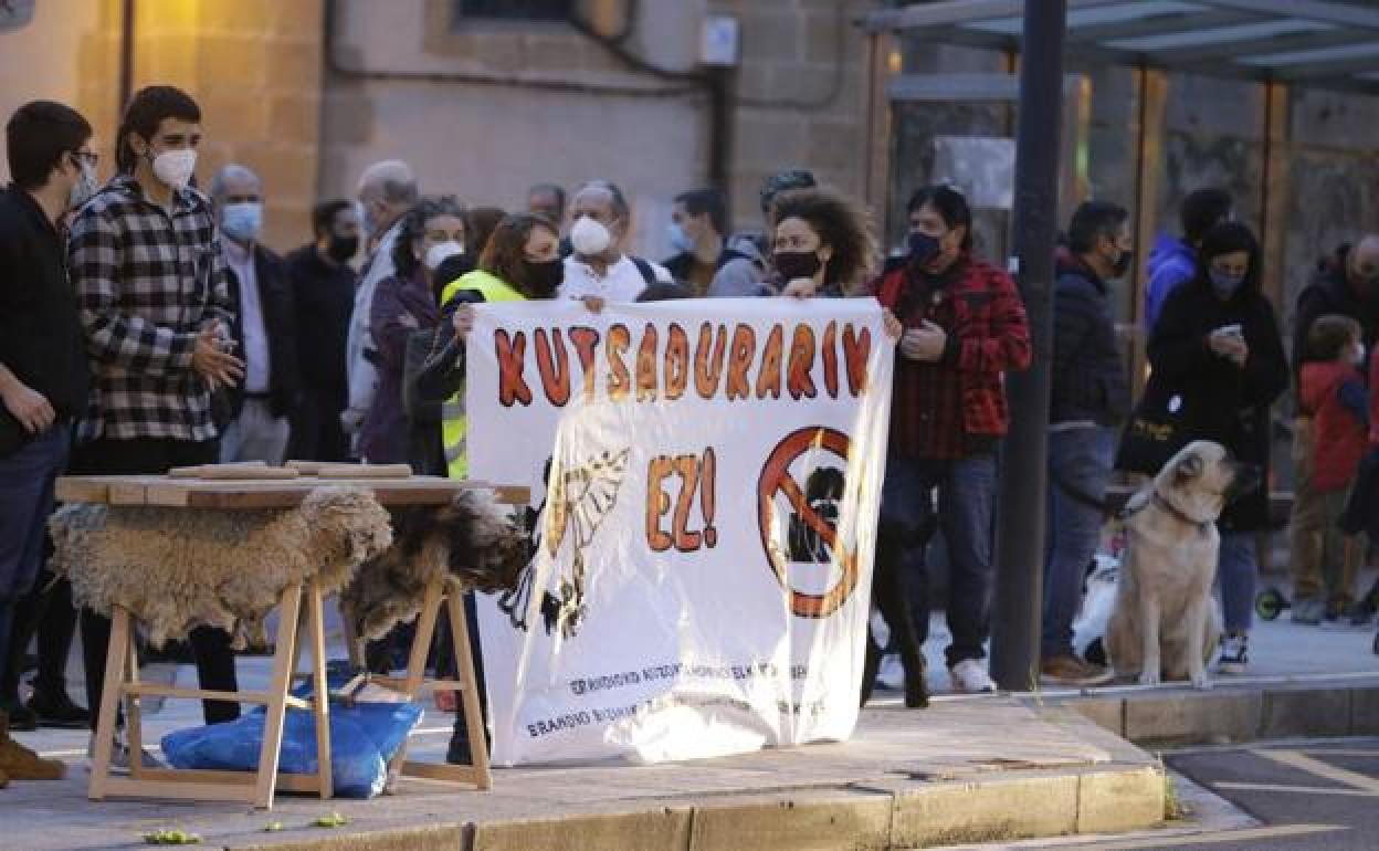 Protesta vecinal en Erandio contra la contaminación. 