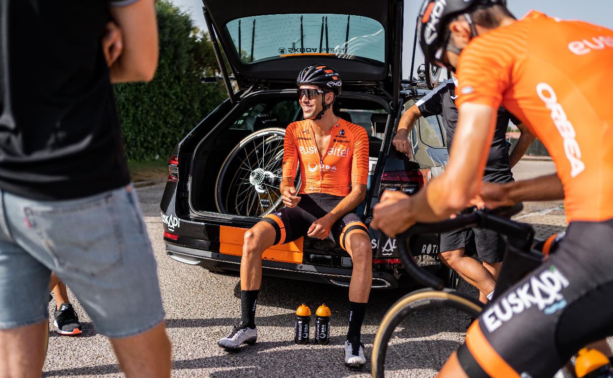 Gotzon Martin, en un entrenamiento previo a la Vuelta. 