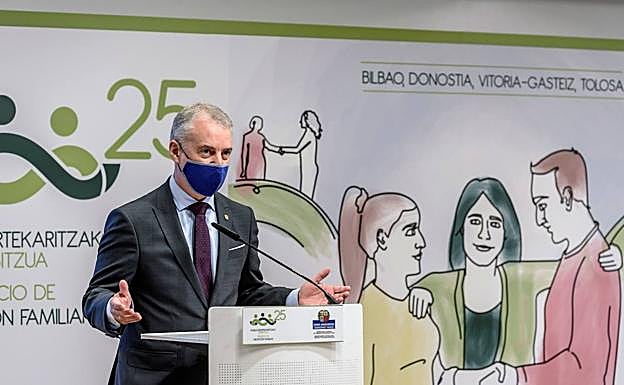 El lehendakari Urkullu, este sábado en el 25º aniversario de la creación del Servicio de Mediación Familiar.