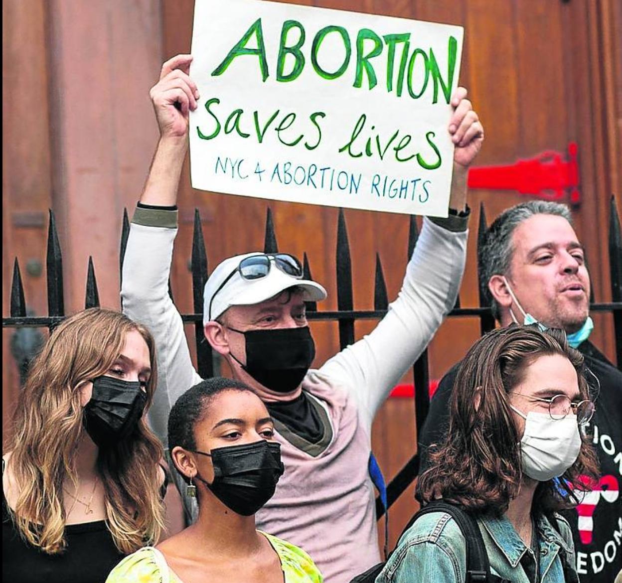 Manifestación en favor del aborto en Nueva York.