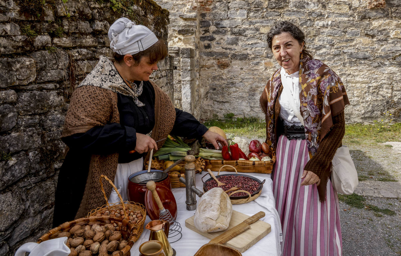Algunos de los alimentos más consumidos de la época, los que se obtenian de la huerta y el campo.