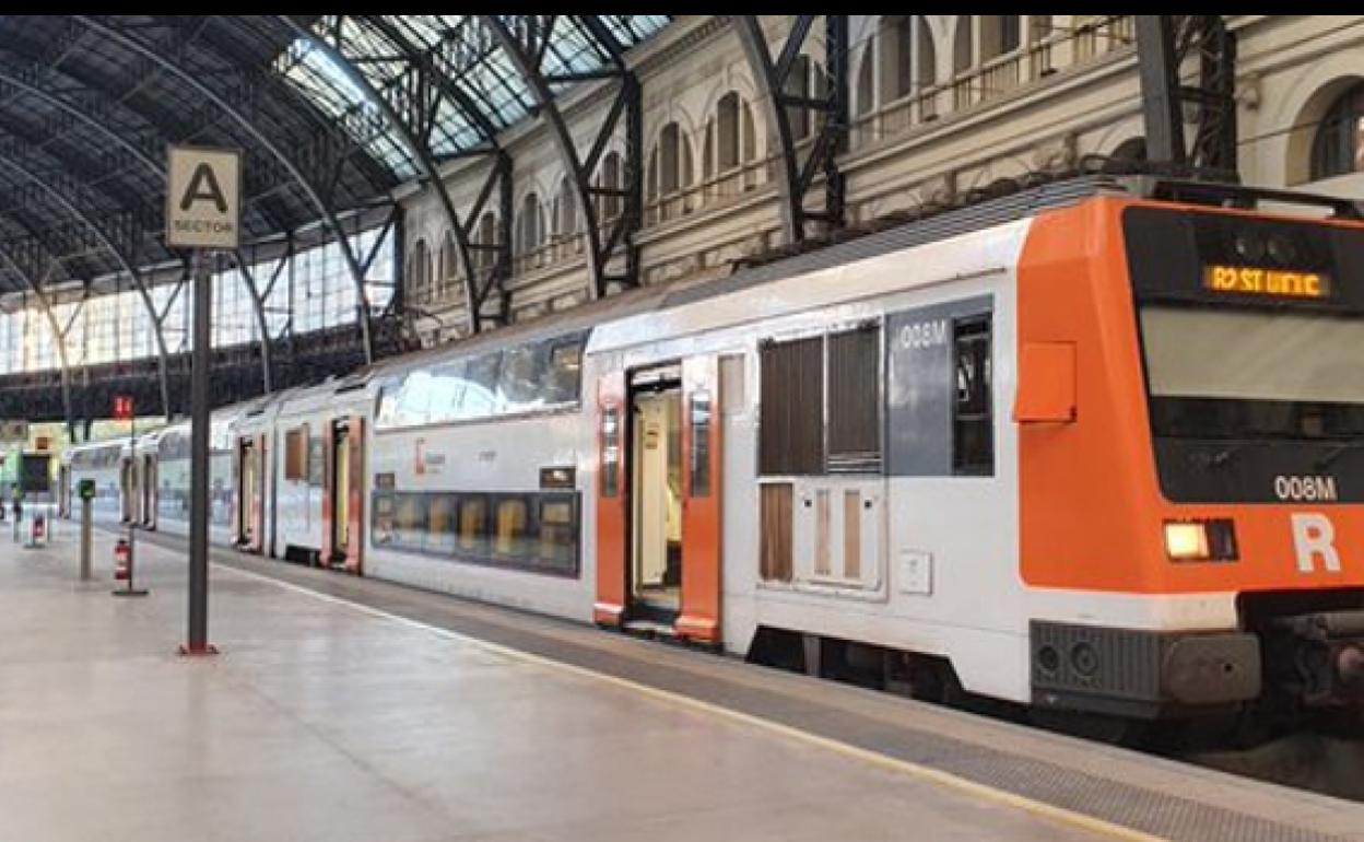 Dos trenes de Rodalies en la Estación de Francia de Barcelona. 