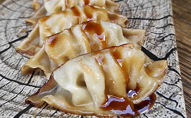 Gyozas de cerdo.