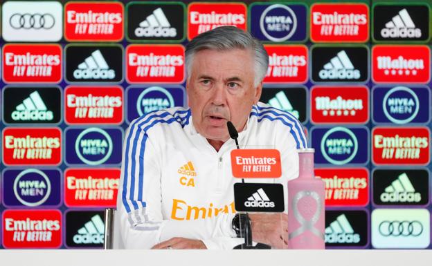 Carlo Ancelotti, durante su rueda de prensa previa al Real Madrid-Rayo.