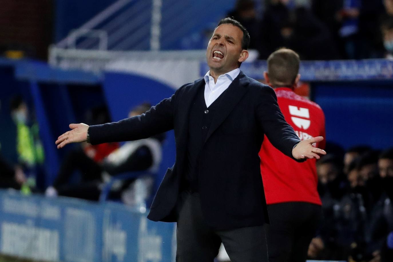 Javi Calleja, durante el encuentro ante el Levante. 